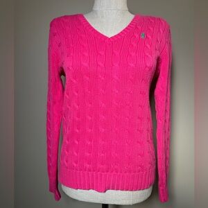 Ralph Lauren Vivid Pink V-Neck Sweater